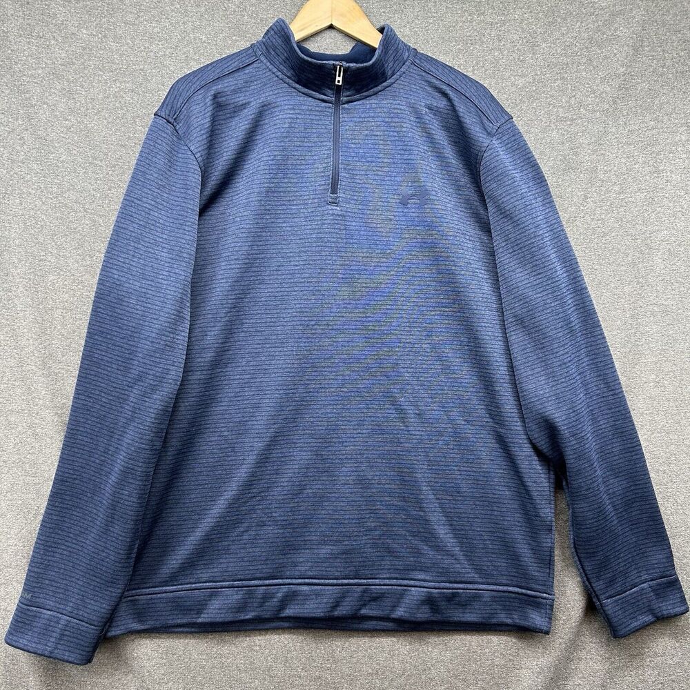 Under Armour Golf Mens 2XL Storm Half Zip Pullover Jacket Blue Striped Warm